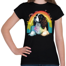 PRINTFASHION Cavalier King Charles spániel - Női póló - Fekete női póló