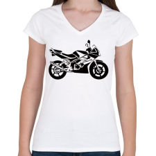 PRINTFASHION cbr125 - Női V-nyakú póló - Fehér női póló