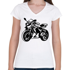PRINTFASHION cbr650r2 - Női V-nyakú póló - Fehér