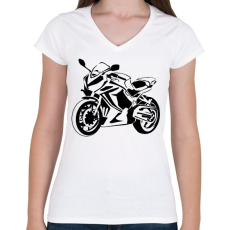 PRINTFASHION cbr650r - Női V-nyakú póló - Fehér