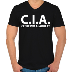 PRINTFASHION Cefre ivó alakulat fehér - Férfi V-nyakú póló - Fekete