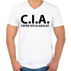 PRINTFASHION Cefre ivó alakulat fekete - Férfi V-nyakú póló - Fehér