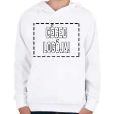 PRINTFASHION Céged logója! - Gyerek kapucnis pulóver - Fehér gyerek pulóver, kardigán