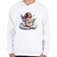 PRINTFASHION Célba vettem a szívedet - Gyerek kapucnis pulóver - Fehér