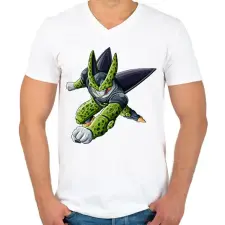 PRINTFASHION Cell - Férfi V-nyakú póló - Fehér férfi póló