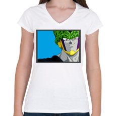 PRINTFASHION Cell - Női V-nyakú póló - Fehér