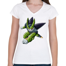 PRINTFASHION Cell - Női V-nyakú póló - Fehér