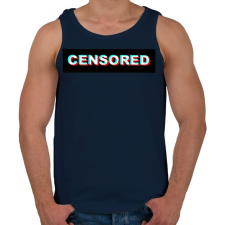 PRINTFASHION Censored - Férfi atléta - Sötétkék atléta, trikó
