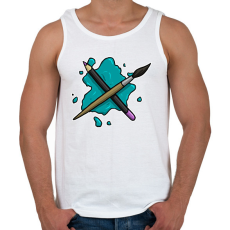 PRINTFASHION Ceruza és ecset - Férfi atléta - Fehér