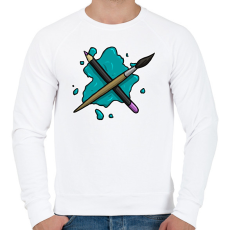 PRINTFASHION Ceruza és ecset - Férfi pulóver - Fehér
