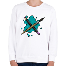 PRINTFASHION Ceruza és ecset - Gyerek pulóver - Fehér gyerek pulóver, kardigán