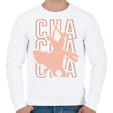 PRINTFASHION Cha cha cha - Férfi pulóver - Fehér férfi pulóver, kardigán