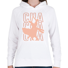 PRINTFASHION Cha cha cha - Női kapucnis pulóver - Fehér