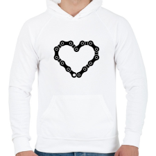PRINTFASHION Chain heart  - Férfi kapucnis pulóver - Fehér férfi pulóver, kardigán