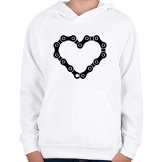 PRINTFASHION Chain heart  - Gyerek kapucnis pulóver - Fehér