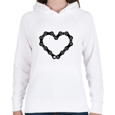 PRINTFASHION Chain heart  - Női kapucnis pulóver - Fehér