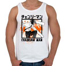 PRINTFASHION Chainsaw man Denji - Férfi atléta - Fehér