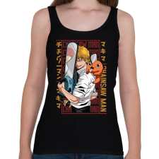 PRINTFASHION Chainsaw man - Női atléta - Fekete női trikó