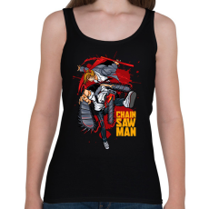 PRINTFASHION Chainsaw man - Női atléta - Fekete