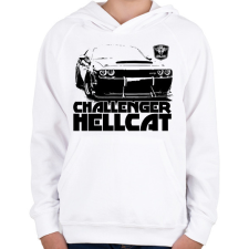 PRINTFASHION Challenger Hellcat Front - Gyerek kapucnis pulóver - Fehér gyerek pulóver, kardigán