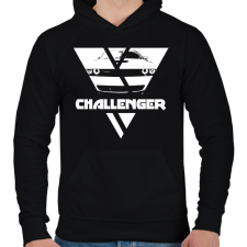 PRINTFASHION Challenger Triangle - Férfi kapucnis pulóver - Fekete férfi pulóver, kardigán