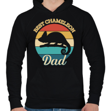 PRINTFASHION Chameleon Dad - Férfi kapucnis pulóver - Fekete férfi pulóver, kardigán