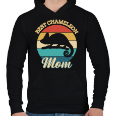 PRINTFASHION Chameleon Mom - Férfi kapucnis pulóver - Fekete