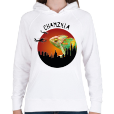 PRINTFASHION Chamzilla - Női kapucnis pulóver - Fehér női pulóver, kardigán