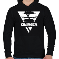 PRINTFASHION Charger Triangle - Férfi kapucnis pulóver - Fekete