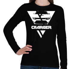 PRINTFASHION Charger Triangle - Női hosszú ujjú póló - Fekete