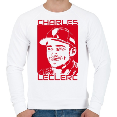 PRINTFASHION Charles leclerc - Férfi pulóver - Fehér