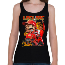 PRINTFASHION Charles Leclerc Forma 1 - Női atléta - Fekete női trikó