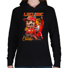 PRINTFASHION Charles Leclerc Forma 1 - Női kapucnis pulóver - Fekete