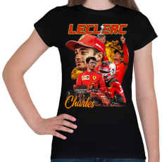 PRINTFASHION Charles Leclerc Forma 1 - Női póló - Fekete
