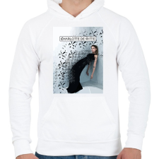 PRINTFASHION Charlotte de Witte - Férfi kapucnis pulóver - Fehér férfi pulóver, kardigán