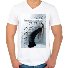 PRINTFASHION Charlotte de Witte - Férfi V-nyakú póló - Fehér férfi póló