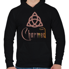 PRINTFASHION Charmed - Férfi kapucnis pulóver - Fekete férfi pulóver, kardigán