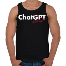 PRINTFASHION Chat with me - Férfi atléta - Fekete atléta, trikó