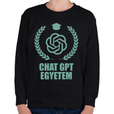 PRINTFASHION Chatgpt egyetem - Gyerek pulóver - Fekete gyerek pulóver, kardigán