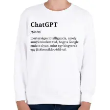 PRINTFASHION ChatGPT jelentése - Gyerek pulóver - Fehér gyerek pulóver, kardigán