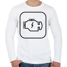 PRINTFASHION Check Engine - Férfi hosszú ujjú póló - Fehér férfi póló