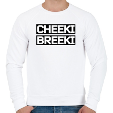 PRINTFASHION Cheeki Breeki - Férfi pulóver - Fehér