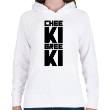 PRINTFASHION Cheeki Breeki - Női kapucnis pulóver - Fehér női pulóver, kardigán