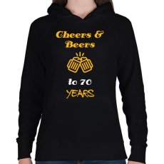 PRINTFASHION CHEERS AND BEERS 70 YEARS - Női kapucnis pulóver - Fekete