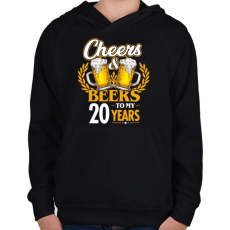 PRINTFASHION Cheers & Beers - 20 - Gyerek kapucnis pulóver - Fekete