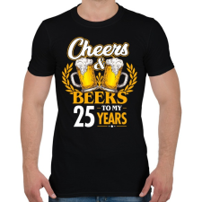 PRINTFASHION Cheers & Beers - 25 - Férfi póló - Fekete férfi póló