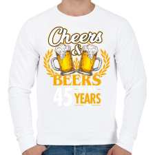 PRINTFASHION Cheers & Beers - 45 - Férfi pulóver - Fehér férfi pulóver, kardigán