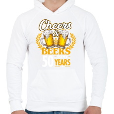 PRINTFASHION Cheers & Beers - 50 - Férfi kapucnis pulóver - Fehér