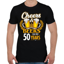 PRINTFASHION Cheers & Beers - 50 - Férfi póló - Fekete férfi póló