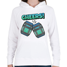PRINTFASHION Cheers! Fortnite Chug Jug - Női kapucnis pulóver - Fehér női pulóver, kardigán